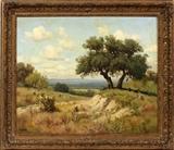 Lot#2018, PORFIRIO SALINAS (AMERICAN 1910-1972), OIL ON CANVAS, H 25", W 30", TEXAS LANDSCAPE.Signed lower left; period gilt frame.