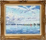 Lot#2031, MARLEE BROWN (20TH C.), OIL ON CANVAS, 20" X 24", HARBOR SPRINGS.Signed lower right, framed.