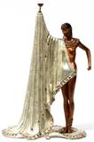Lot#2037, ERTE [RUSSIAN, 1892-1990], BRONZE SCULPTURE, 1988, #141/375, H 19" W 11 1/2", "THE SLAVE"Romain (Erte) De Tirtoff [Russian, 1892-1990], bronze sculpture, entitled, "The Slave", edition #141/375; signed, dated, and numbered at base, with "Chalk & Vermilion and Sevenarts" stamp. Measures H. 19" x 11 1/2".