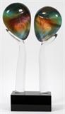 Lot#2046, DINO ROSIN (ITALIAN, 1948-), ART GLASS SCULPTURE, H 24"Two faces; signed.