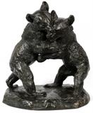Lot#2044, VICTOR PETER, BRONZE SCULPTURE H 22", L 13.5", TWO CUBS PLAYING.Victor Peter [French, 1840-1918].  On the bottom plate signed V. Peter Susse Frères Ed -. Paris.