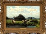 Lot#2057, ERNEST WALBOURNE, OIL ON CANVAS, WOMAN & CHILDREN BY STREAM, H 24", W 30"British 1872/1927, Signed.