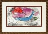 Lot#2095, MARC CHAGALL (FRENCH/RUSSIAN 1887-1985), COLOR LITHOGRAPH, "LA BAIE", 14 1/2" X 21 1/2"Framed and matted under glass. Reference Mourlot 356 and Cramer 50. From "Derriere le Miroir", June 1962. Facing pages Published by Maeght.