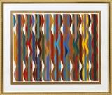 Lot#2100, YAACOV AGAM (ISRAELI, 1928-), SILKSCREEN, C. 1971, H 31", W 38", "TORAH MANTEL GOLD"Framed.  Pencil signed.  #3/9 AP (artist proof).  Titled on verso label.