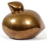 Lot#2137, REBA PINTZUK, POLISHED BRONZE SCULPTURE, H 10 1/2" W 11", "BIRD"Reba Pintzuk [Contemporary]. Entitled "Bird", double signed at base and side, measures H. 10 1/2" x 11".