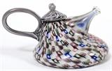 Lot#1004, RICHARD MARQUIS (1945-), GLASS TEAPOT SCULPTURE, 1978, H 3 1/2", W 5 1/2".Richard Marquis [American, b. 1945]. Blown Murrine glass teapot, signed and dated at underside; measures H. 3 1/2" x 5 1/2".