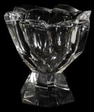 Lot#1077, LALIQUE CRYSTAL VASE, H 5", W 5"Signed in block letters. Hexagonal.