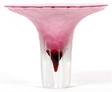 Lot#1114, THAL, BLOWN ART GLASS VASE, 1984, H 5 1/2", W 7"Possibly done by Laurie Thal,  having a flower like form, decorated in exterior cut glass petals; signed and dated at base, measuring H. 5 1/2" x 7".