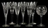 Lot#1388, WATERFORD 'MILLENNIUM SERIES' CRYSTAL CHAMPAGNE FLUTES (11) & WATER GOBLETS (2)Including 11 champagne flutes, H.9 1/4", and 2 water goblets, H.8"; signed.  Thirteen pieces total.