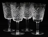 Lot#1390, WATERFORD 'ALANA' CRYSTAL WATER GOBLETS, FOUR, H 7"Signed.