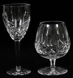 Lot#1393, WATERFORD CRYSTAL WINES (4) & 'LISMORE' BRANDY GLASSES (2)Including 4 wines, H.7 1/4", and 2 brandy glasses, H.5 1/4"; signed.  Six pieces total.