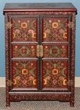 Lot#1497, CHINESE LACQUERED TWO-DOOR CABINET, H 35", W 23", D 12"Contemporary.