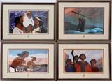 Lot#59, PRINCE OF EGYPT, ANIMATION CEL GROUP, 4 PCS., H 10", W 17", "THROUGH HEAVEN'S EYE", ETC.Edition #66/275, 3 pcs., "Through Heaven's Eye", "Chariot Race", "When You Believe"; #66/125 1 pc., "Parting Of The Red Sea".  All with certificates of authenticity from the American Royal Arts Corp. on verso. All framed and matted under glass.