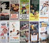 Lot#81, VINTAGE MOVIE POSTER COLLECTION, C. 1950-1965, 17 PCS, H 35 1/2" W 14"Titles include, "God is My Partner" #57-381, "The Third Secret" #64/68, "Duel of Champions" #64/177, "A Rage to Live" #65/108, "Four Boys and a Gun" #57/38, "A Hatful of Rain" #57-273, "The Young Stranger" #57/30, "Merry Andrew" #58/108, "Honeymoon Hotel" #64/161, "The Sleeping City" #R56/366, "Portrait of Jennie" #R56/338, "Wells Fargo" #R58-60, "Drango" #57/61, "For The First Time" #59/168, "That Night!" #57/311, "Kathy O'" #58/235, "Conquered City" #65/63.