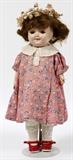 Lot#355, COMPOSITION & CLOTH DOLL, C. 1930, L 16"Composition head and limbs with cloth body and sleep eyes.  No apparent markings.