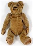 Lot#360, STEIFF, BEAR H 10.5"Taupe/coco. Some wear, two different eyes.