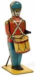Lot#366, TIN DRUMMER NO. 27, H 13 7/8"inscribed on back: "No. 27 Drum Major Wolverine Supply & Mfg. Co. Pittsburgh, Pa. Drum major. Key wind.