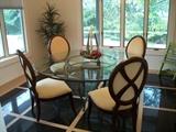 6' TABLE, 6 HENREDON CHAIRS