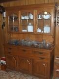 vintage wood hutch / buffet