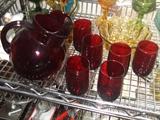 vintage ruby red glassware