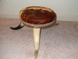 western longhorn footstool