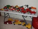 old metal trucks & toys