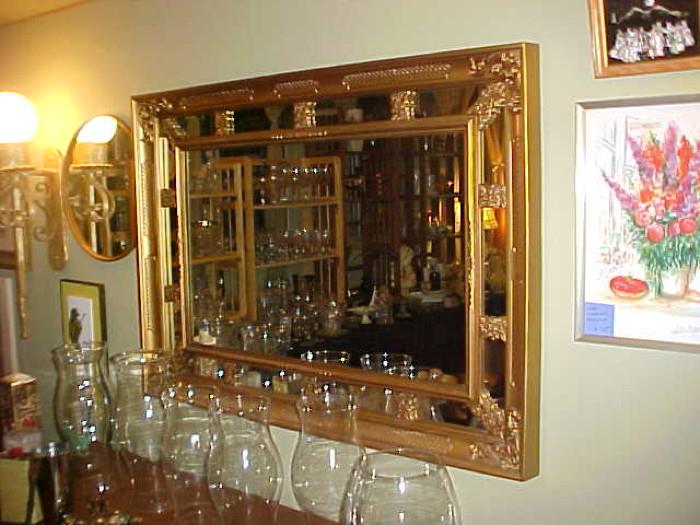 Snazzy 42" by 30" mirror $200 , miscellaneous hurricanes