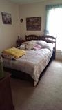(?)70s era bedroom set includes bed, dresser with mirror, chest, and night stand