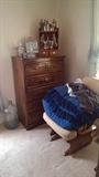 (?)70s era bedroom set includes bed, dresser with mirror, chest, and night stand