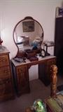 Lovely Bedroom set includes bed, chest and vanity with mirror