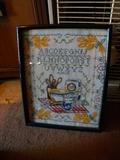 Sampler there are other embroidered and cross stitched pictures and items available