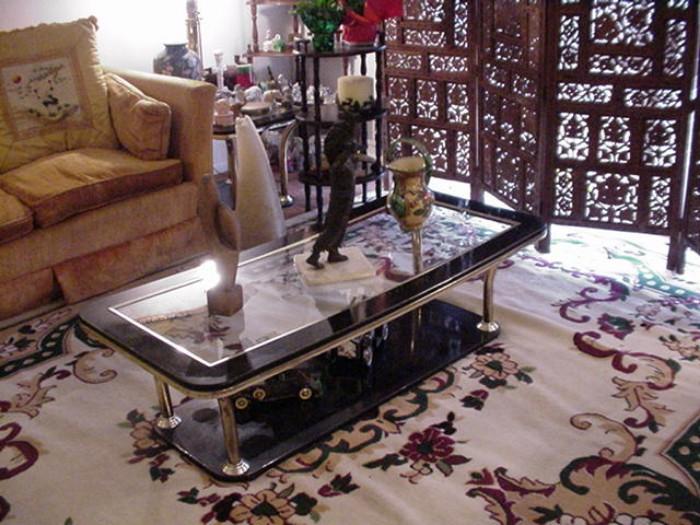 Coffee table and rug