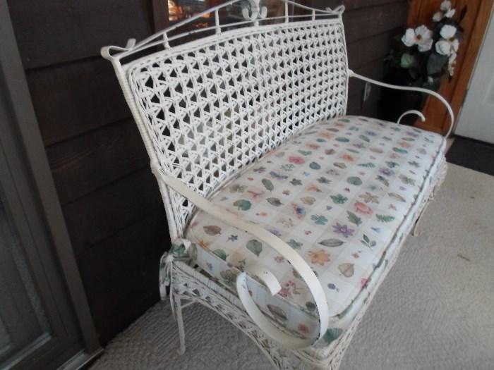 love this wicker & metal bench