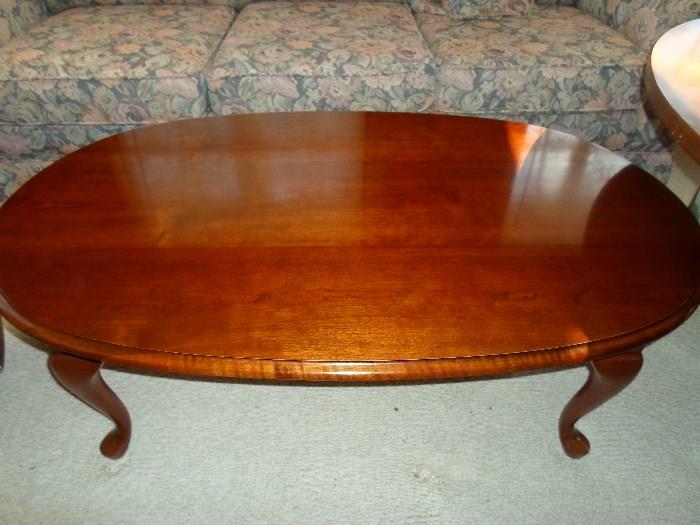 3 piece cherry coffee table & end table set