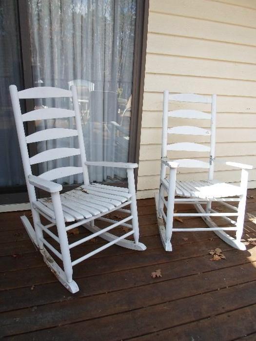 3 rockers, white, for your porch or deck