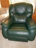 green leather recliner