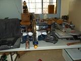 lots of power tools, includes a table saw, large air compressor and power washer