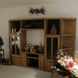 ENTERTAINMENT CENTER THAT WILL HOLD A FLAT SCREEN