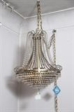 Hanging crystal chandelier light.