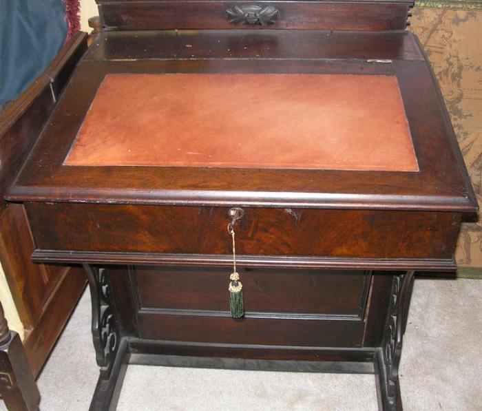 Antique mahogany  slant front desk.