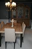 Marble top dining table and chairs