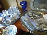 Variety of silverplate flatware