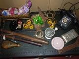 Antique police billy clubs and other bric brac