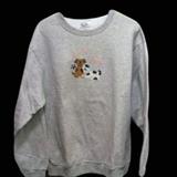 Handmade Sweatshirt - "Puppy Love"
Color: Grey
Size:Large
Donor:A. Rock
Shipping:Yes, paid for by donor