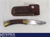 Large Folding Knife with Leather Case
