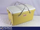 Rare Yellow Vintage Coleman Cooler with Metal Handles
