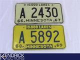 2 Vintage MN License Plates 1966-67, and 1968-69
