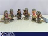 Lot of 6 Spit 'n' Whittle Wood Carved Rail Road Characters&nbsp;
