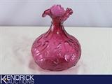 Cranberry Fenton&nbsp;Decorative&nbsp;Glass Vase
