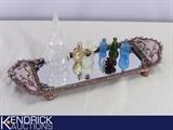 Vintage Jeweled Vanity Tray with 8 Vintage Perfume Bottles
